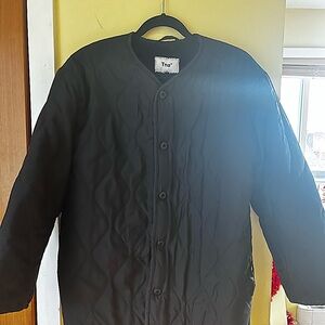 Black TNA Quilted Jacket Sherpa Lined